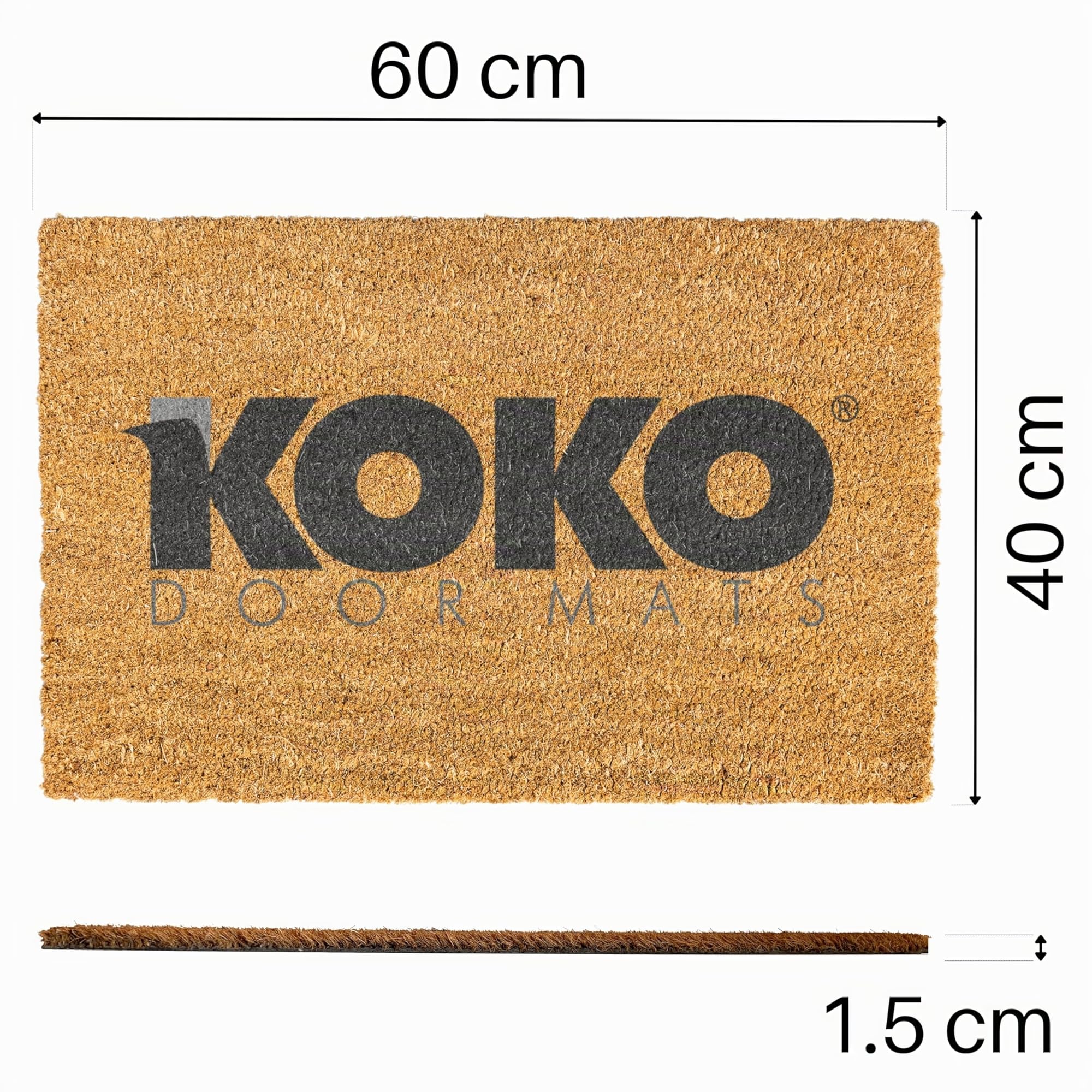 KOKO DOORMATS Zerbino Ingresso casa - Tappeto divertenti in fibra di cocco e base antiscivolo da PVC, da esterno e interno con misure 40x60cm (You Are Here)