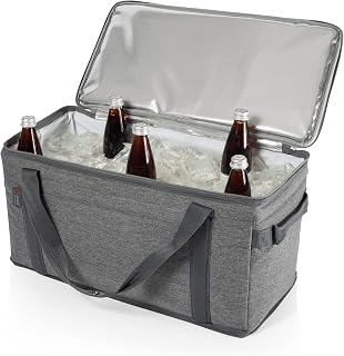 Picnic TIME 64 Can Collapsible Cooler, Large Insulated Soft Cooler Bag, Portable Beach Cooler with Shoulder Strap
