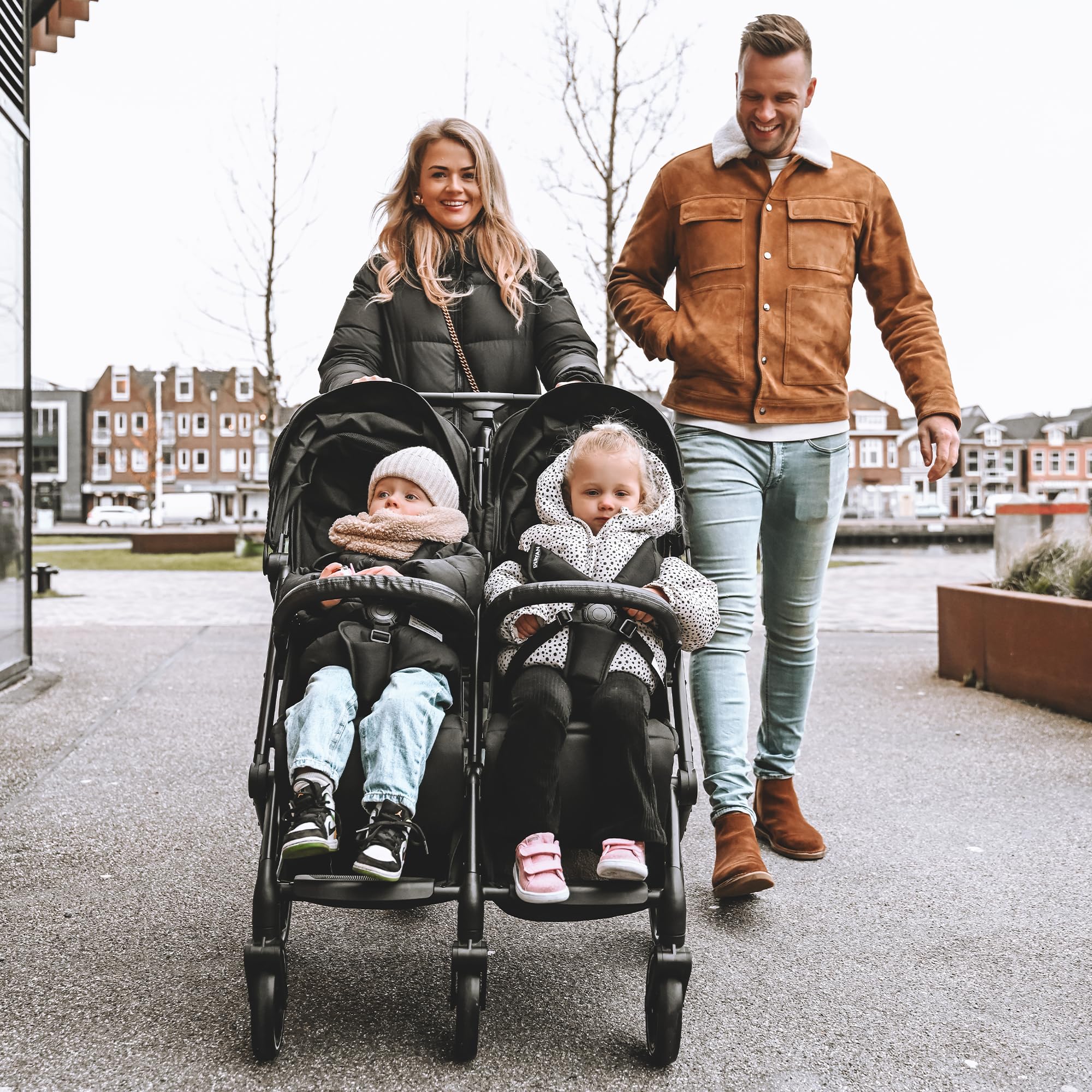 Deryan XP X2 Kinderwagen Buggy 2 in 1 - Kompakt & Faltbar - Schwarz - bis 22kg - Geburt bis 4 Jahre