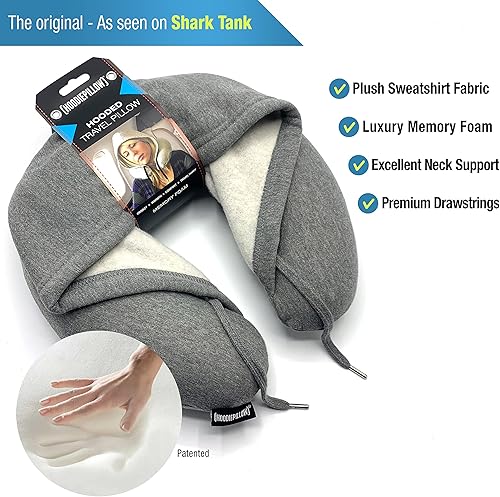 Miniatura 2 de Almohada de viaje gris - Destacada en Shark Tank  Diseño patentado para máxima comodidad