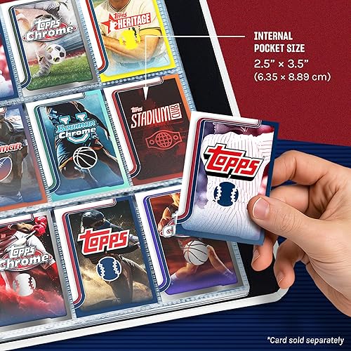 Miniatura 4 de Topps Carpeta de baloncesto  Carpeta de 9 bolsillos, material duradero de alta calidad, 35 páginas de carga superior, capacidad de 450 tarjetas,