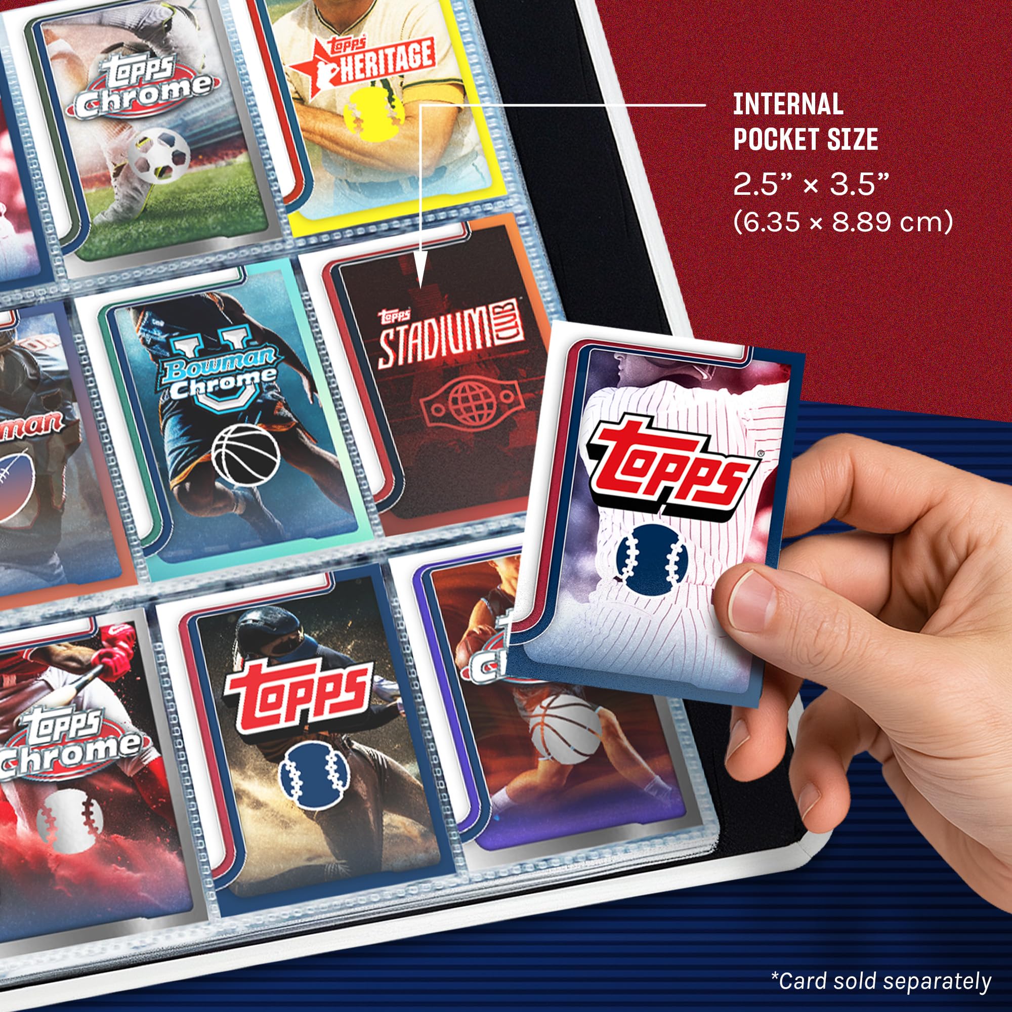 Amazon.com: Topps Basketball Binder - 9 Pocket Trading Card Binder, Premium  Durable Material, 35 Top-Loading Pages, 450 Card Capacity, Folder for  Collectible Card Games, Sports, TCG : Toys & Games