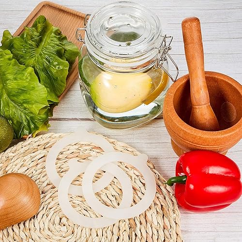 Miniatura 5 de Outus 8 Pieces 3.75 Inches Silicone Jar Gaskets Replacement Silicone Seals Airtight Gasket Sealing Rings for Regular Mouth Canning Jar(White)