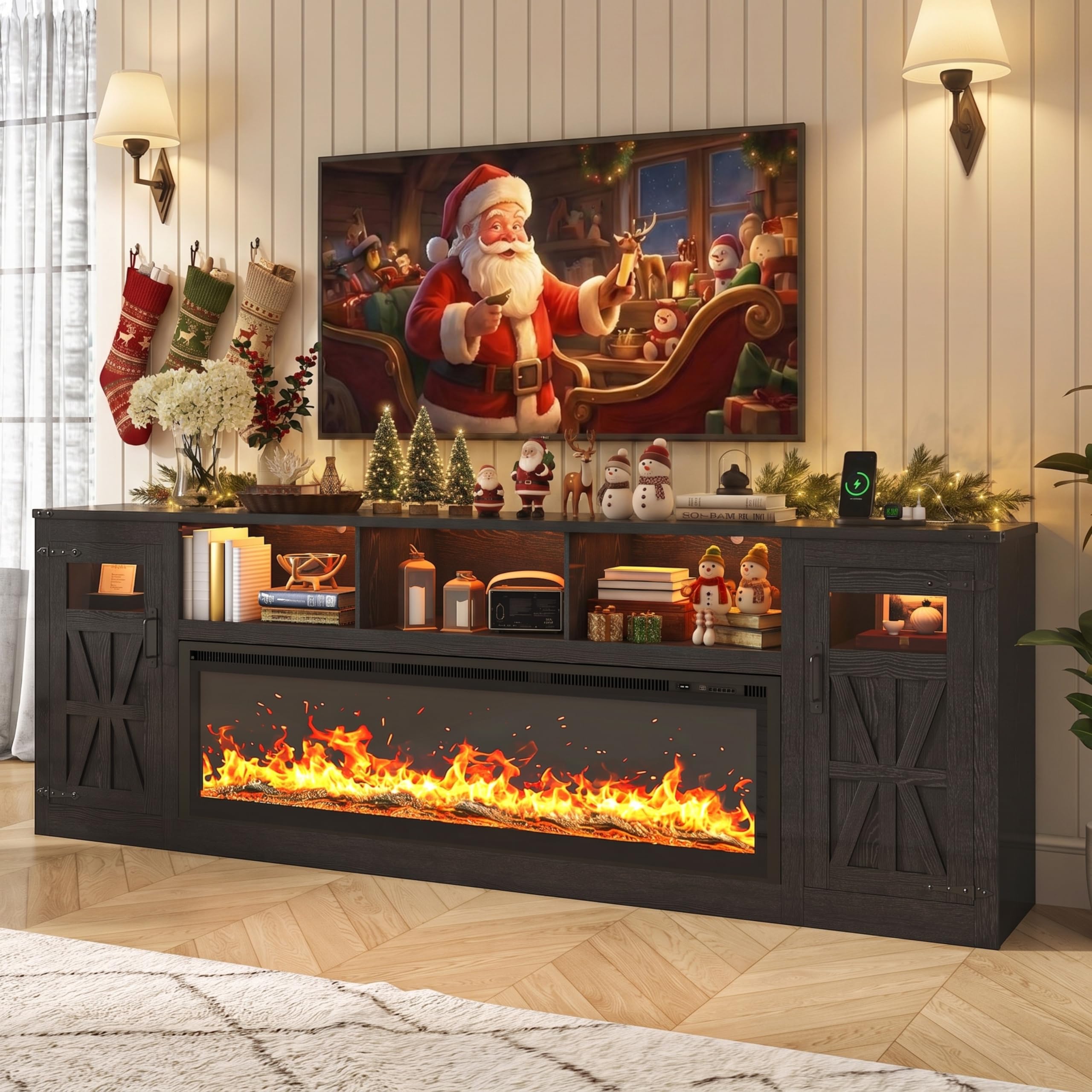 chartustriable 95 inch Farmhouse TV Stand