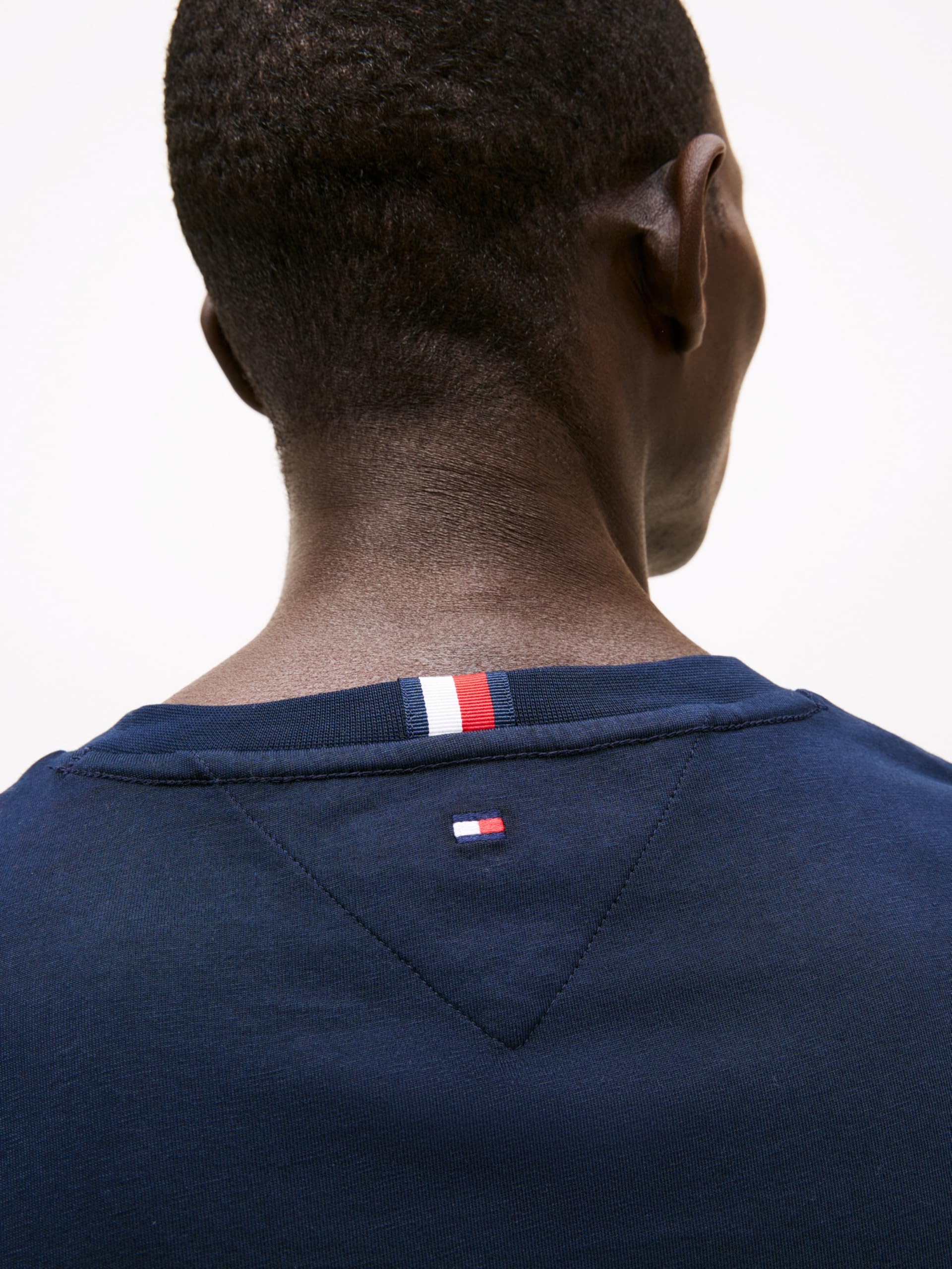 Tommy Hilfiger Koszulka męska Tommy Logo Tipped Tee S/S, Pustynne niebo, L