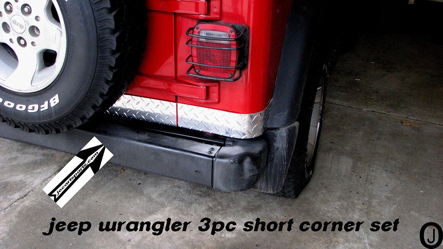 Fits Jeep Tj Wrangler 3 1/2" Tall Diamond Plate 3 Pcs Set Short Corner Guards