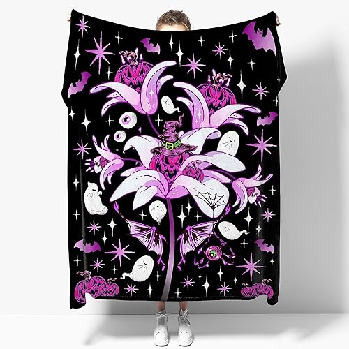 Miniatura 8 de Manta ligera de fantasmas de Halloween, regalo para niñas y niños, manta suave y divertida de animales para cama, sofá, sillas, para todas las