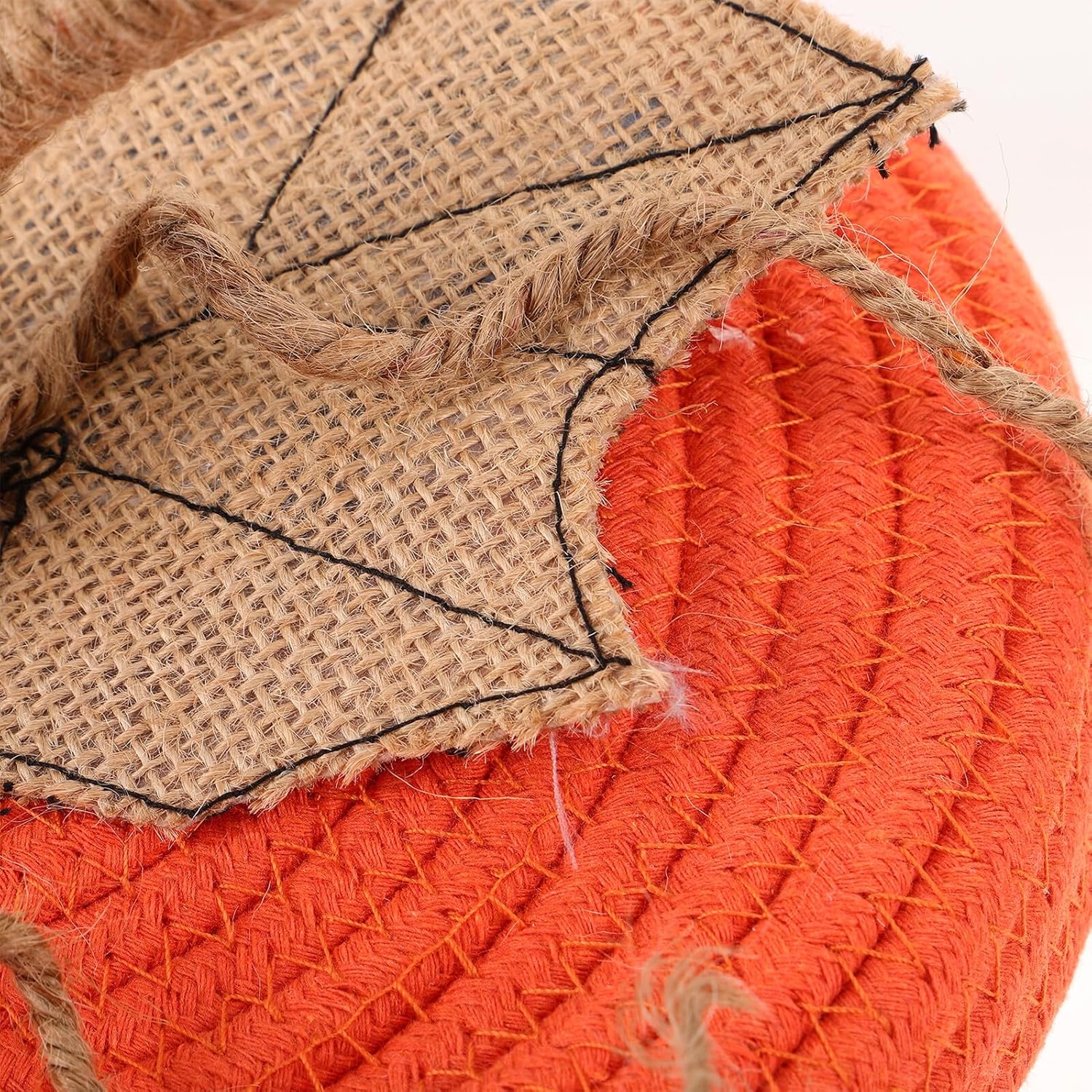 Cotton Rope Storage Basket Pumpkin Shape Small Size Woven Organizer with Lid Desktop Snack and Cosmetics Container for Household Sundries