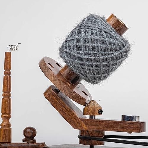 Miniatura 6 de INTAJ Enrollador de hilo de palisandro – Enrollador grande de hilo de madera para tejer ganchillo hecho a mano – Enrollador de bolas natural