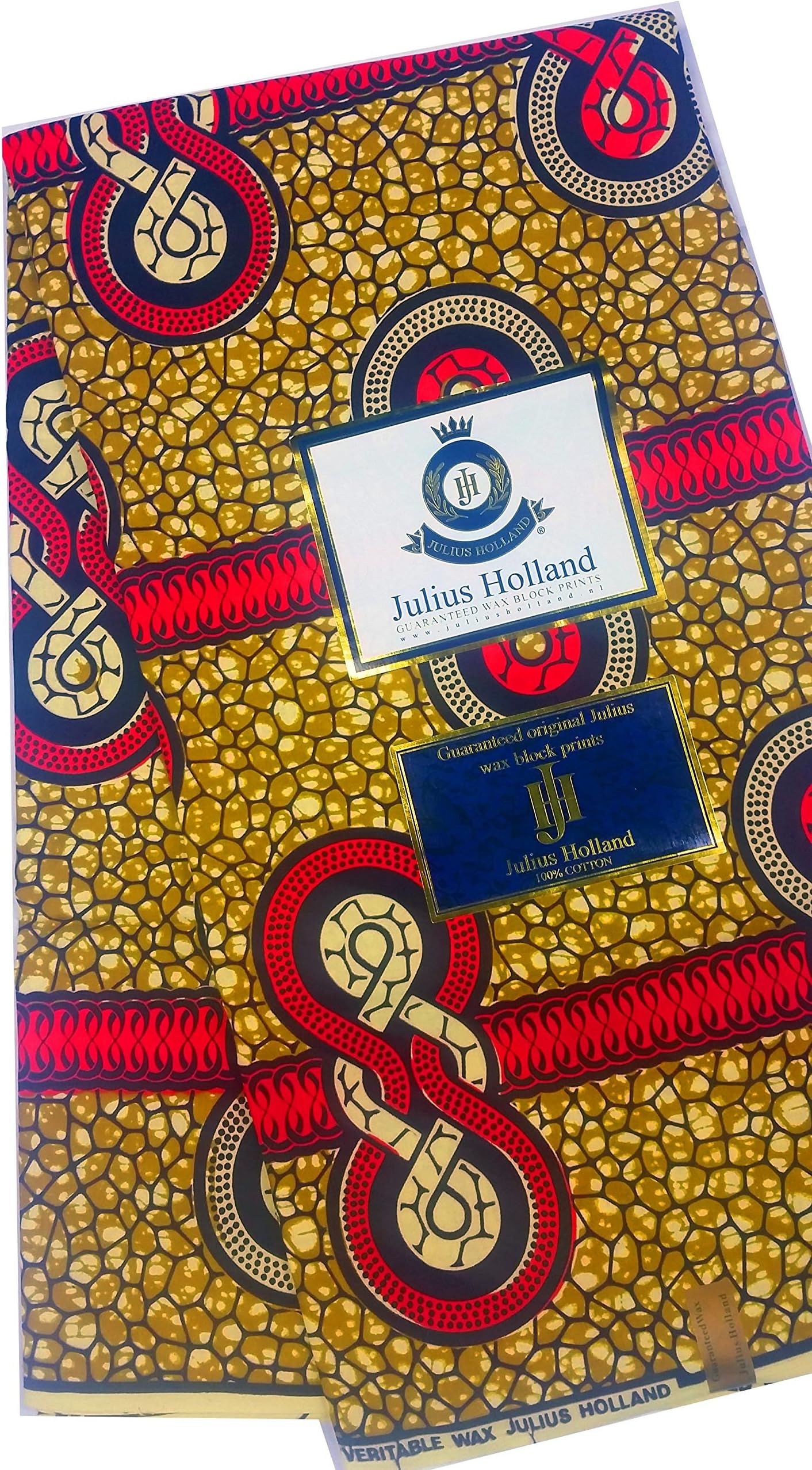 Wax block - African Fabric Orange and Brown (6 yards)