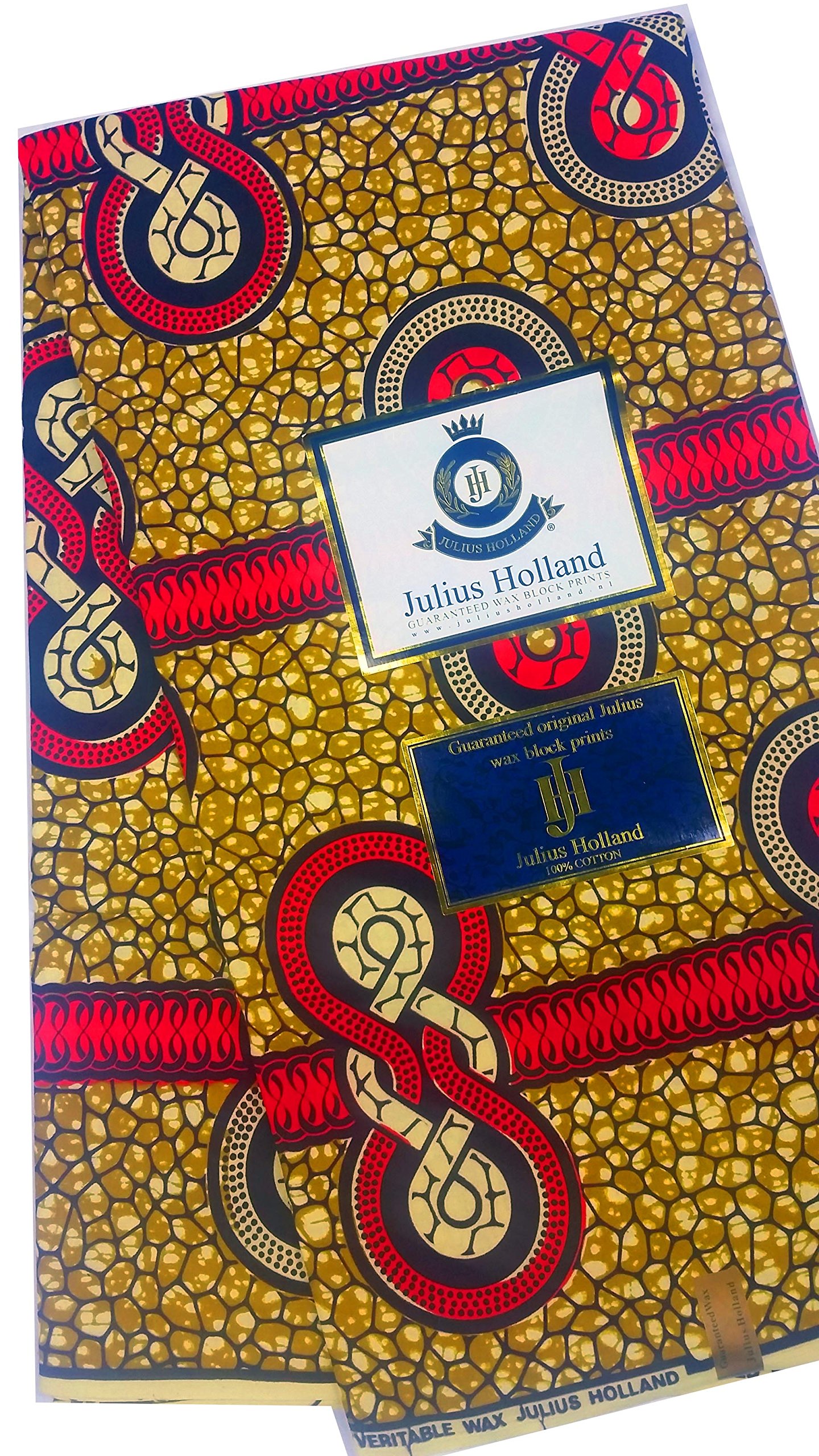 Wax block - African Fabric Orange and Brown (6 yards)