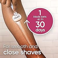 Vista 4 de Gillette Venus Comfortglide plus Olay Sugarberry - Maquinilla de afeitar manual para mujer con mango de metal dorado rosa + 4 recambios