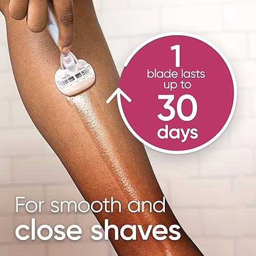 Miniatura 4 de Gillette Venus Comfortglide Plus Olay Sugarberry - Maquinilla de afeitar para mujer con mango de metal dorado rosa + 4 recambios de cuchillas