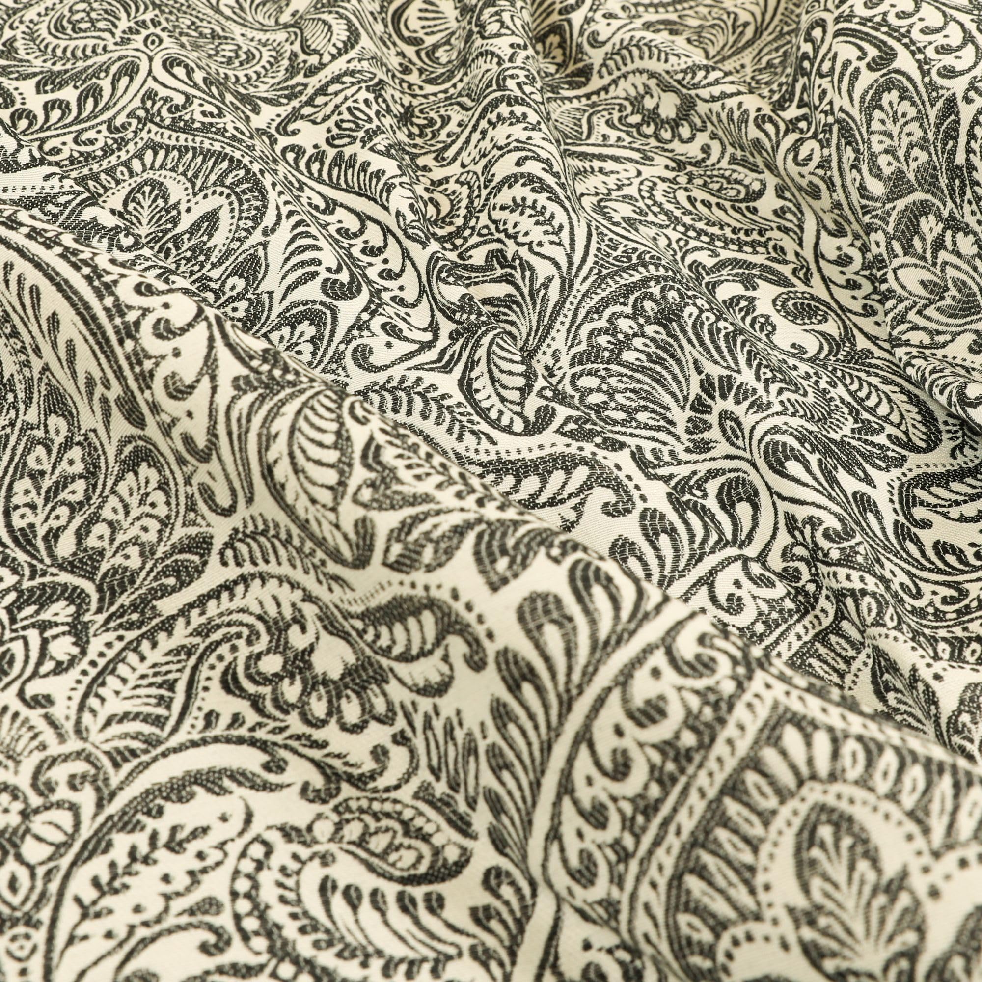Redbrick Mill Fabrics Flame Retardant Lightweight Chenille Damask Floral Pattern Furnishing Upholstery Curtain Fabric by The Metre, Grey (Per Metre) โ image 1