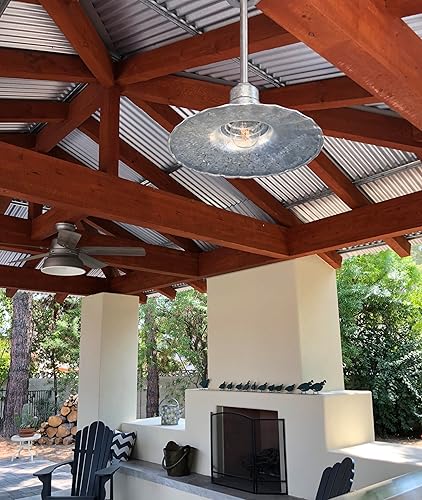 Miniatura 7 de Steel Lighting Co. Colgante Eagle Rock  Lámpara montada en el techo  Onda radial de 16 pulgadas  vástago de 12 pulgadas  Acero resistente estilo