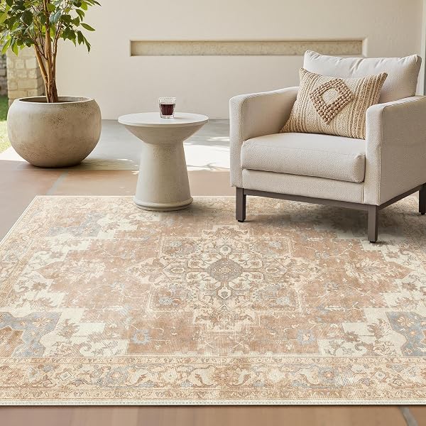 GENIMO Tapis Vintage Lavable Antidérapant