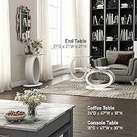 Vista 7 de Furniture of America Modine - Mesa de centro de cristal contemporánea, color blanco