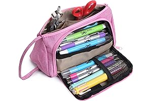 Cute and Practical Pink Pencil Case for Women: The Perfect School Supplies for Teen Girls