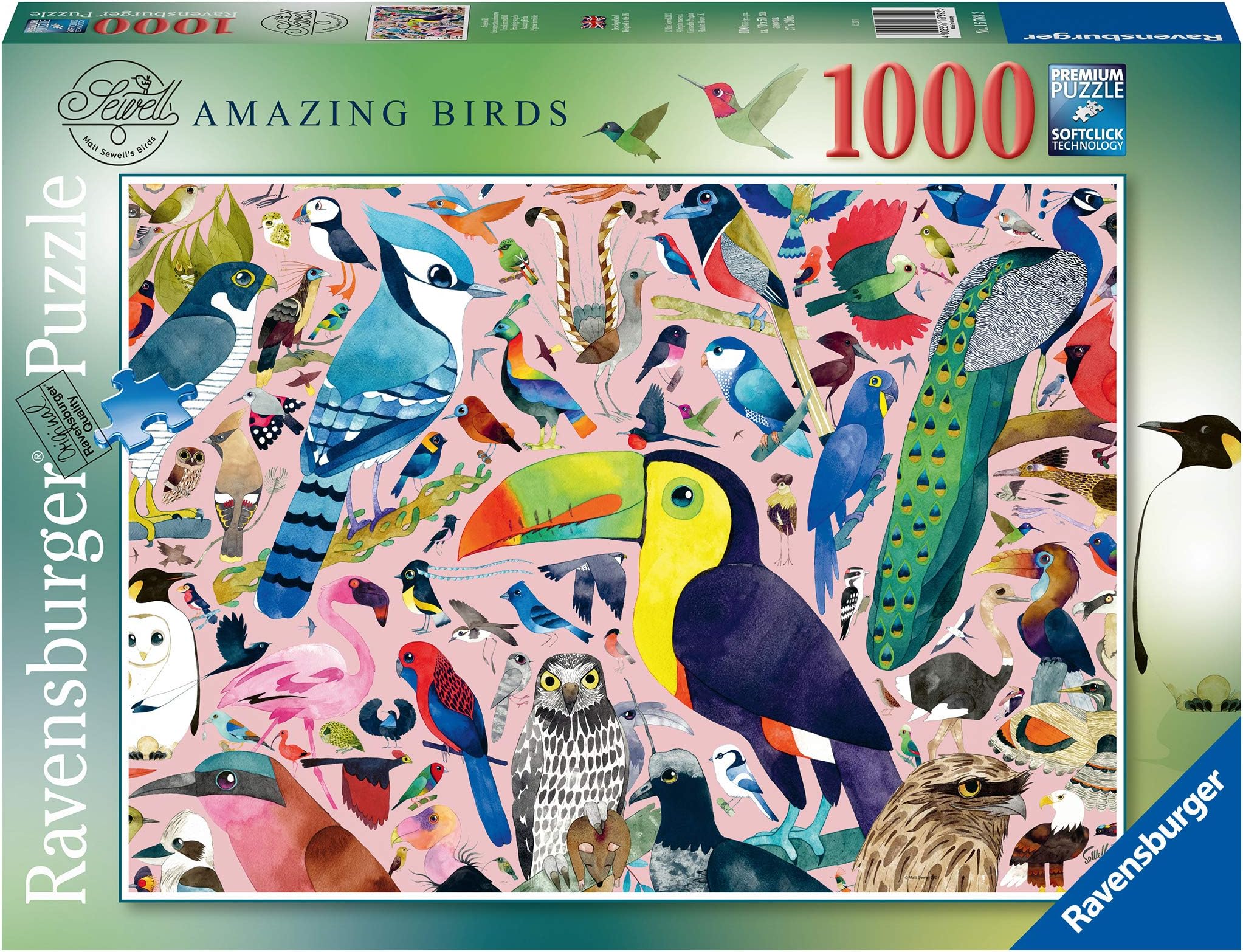 Ravensburger 16769 Matt Sewell's Amazing Birds 1000 Piece Jigsaw Puzzle for Adults & for Kids Age 12 and Up