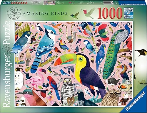 Ravensburger 16769 Matt Sewell's Amazing Birds - Rompecabezas de 1000 piezas para adultos y niños a partir de 12 años