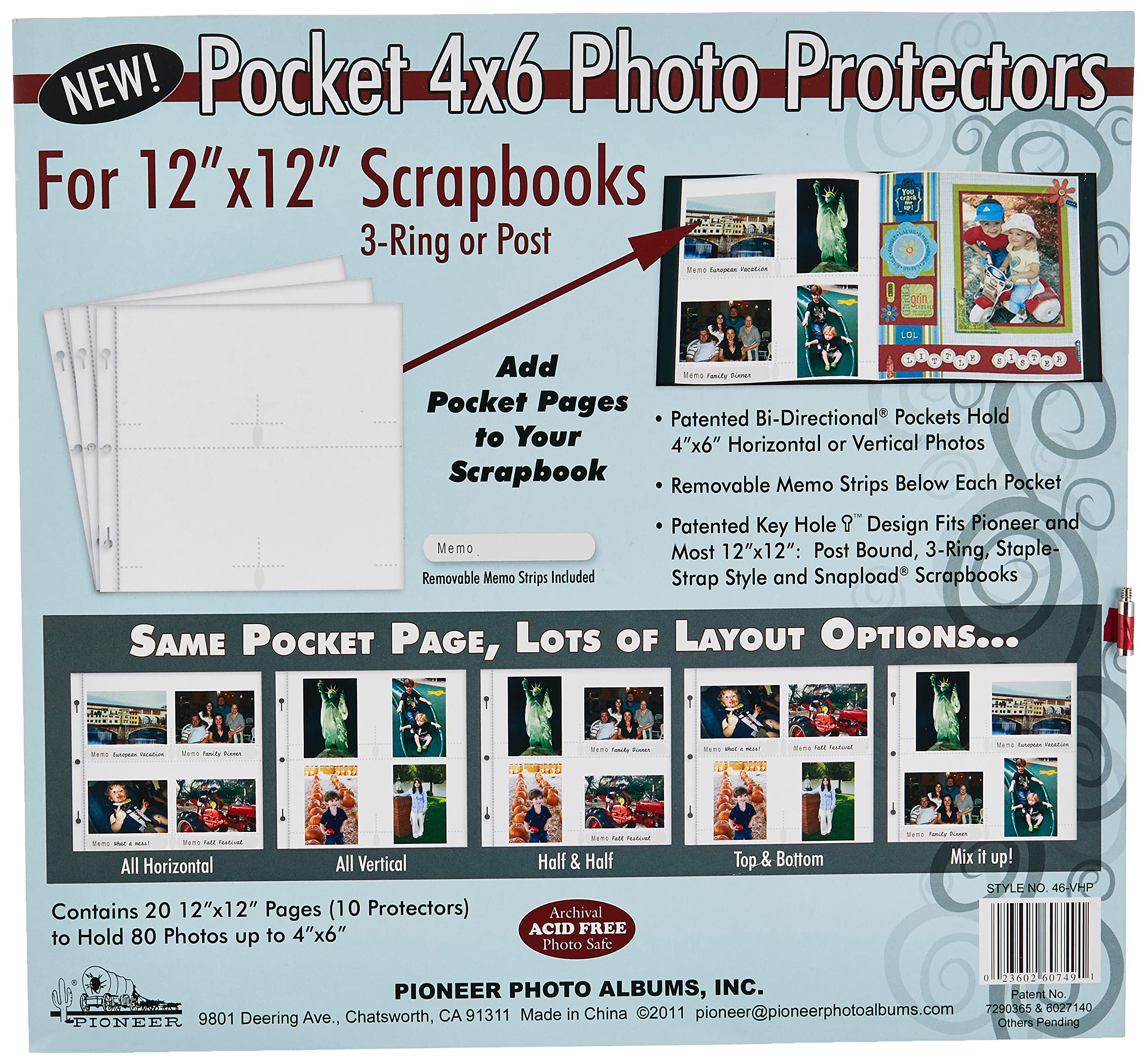 Pioneer Photo 46-VHP Scrapbook Accessories, White