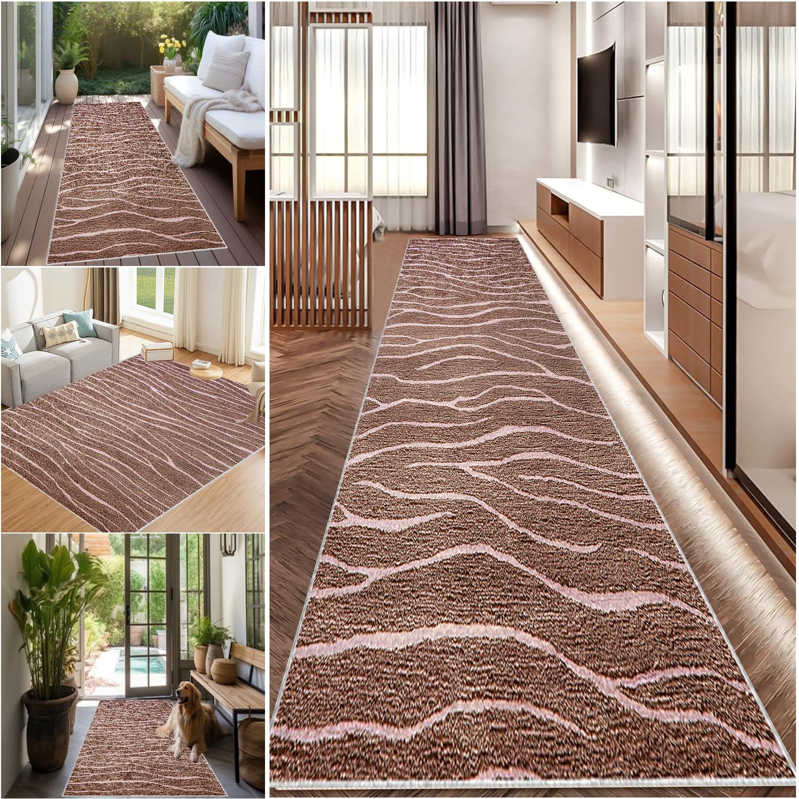Long Hallway Rug Kitchen Carpet Runners Washable Runner Rugs for Hallway Non Slip Hall Runner Rugs Carpet Floor Mat for Hallway Entryway Laundry Room Living Room Area Rug Narrow Rugs 110 x 500 cm — image 1