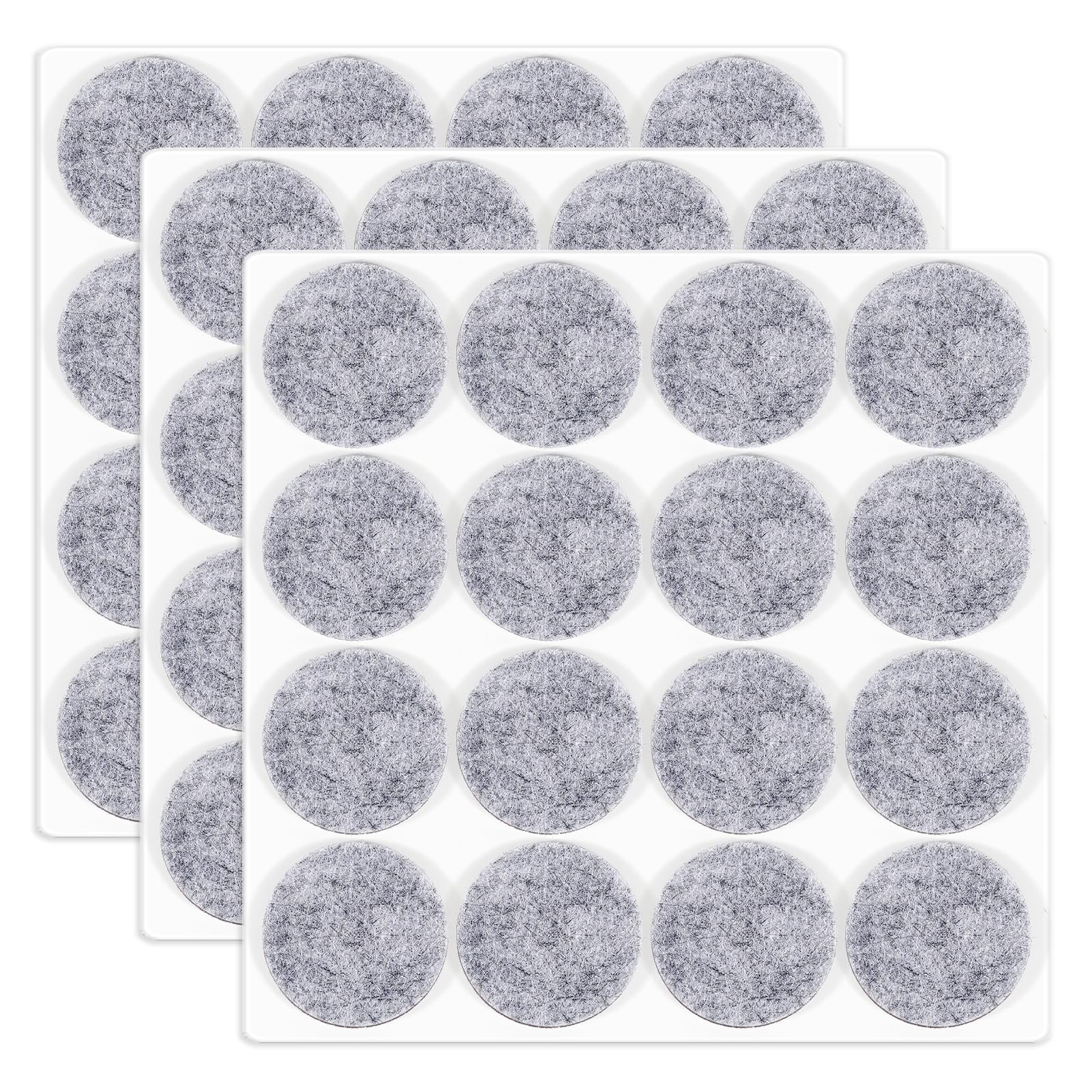 HNR 30mm Filzgleiter, 48 Stück Selbstklebende Filzpads, 3mm Dick, Bodenschutz für Möbelbeine, Stuhl- & Tischbeine (Grau)