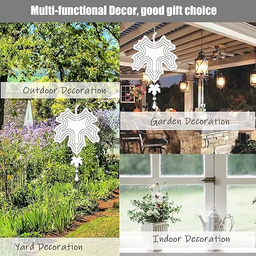 Miniatura 6 de Paquete de 4 hilanderos de viento de sublimación de 8 pulgadas, escultura de viento de metal de aluminio 3D, molinillos cinéticos para patio y