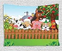 Vista 120 de Ambesonne Tapiz de naturaleza, silueta de oso salvaje en el bosque de la selva en la noche oscura, ilustración para colgar en la pared para Verde