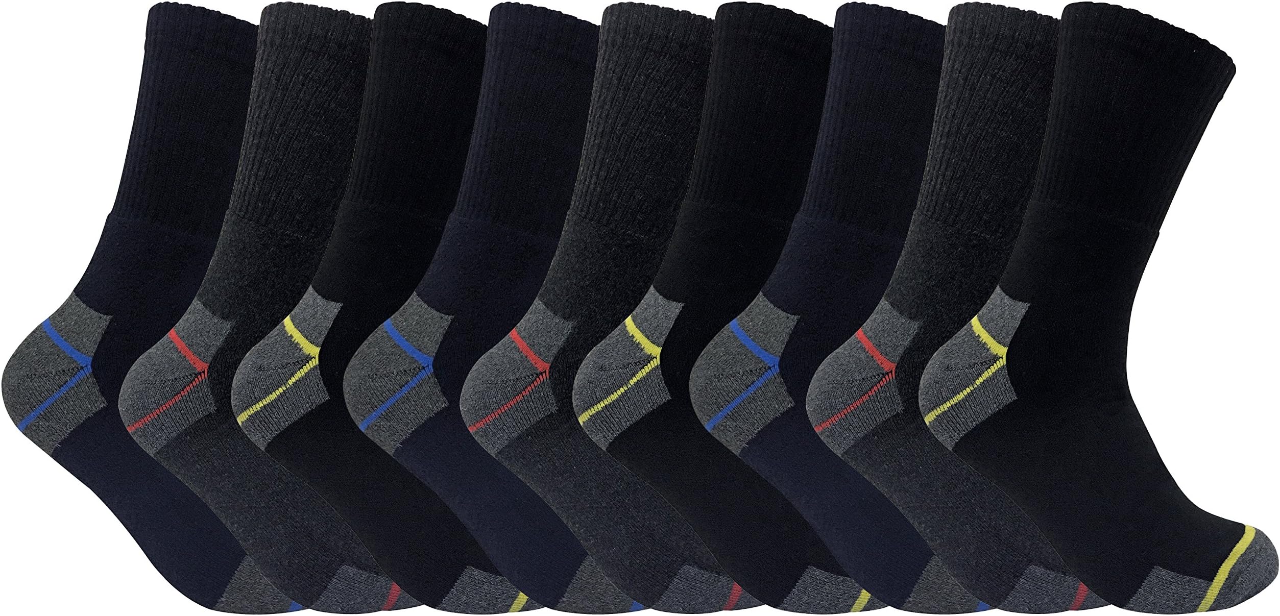 Ultimate work socksMens Ultimate Long Lasting Work Socks for Steel Toe Boots 6-11 UK (9 Pairs)