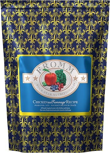 Fromm Four-Star Nutritionals Chicken Au Frommage - Comida seca prémium para gatos, receta de pollo, 4 libras