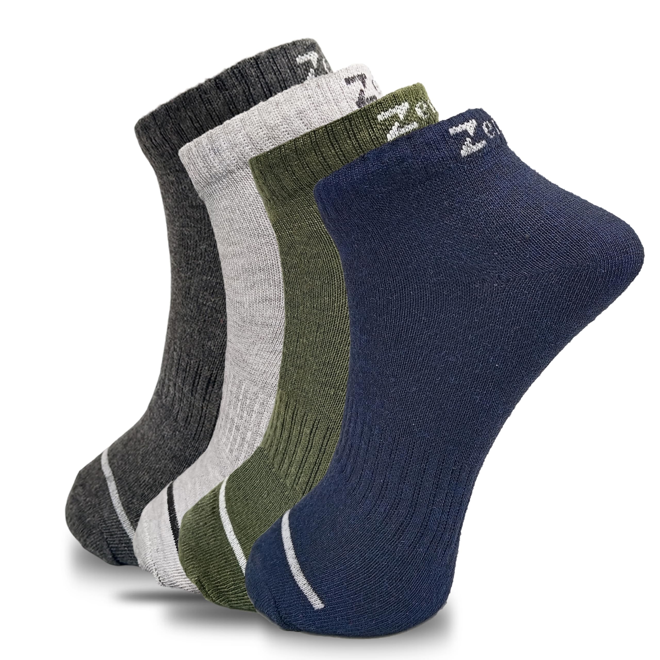 zensoo Aruba Premium 4 Pairs Low Ankle Athletic Socks for Men & Women Combed Cotton Stretch for Sneaker & Running Workout, Breathable | Odor- Free | Free Size, Pack Of 4-picture-34