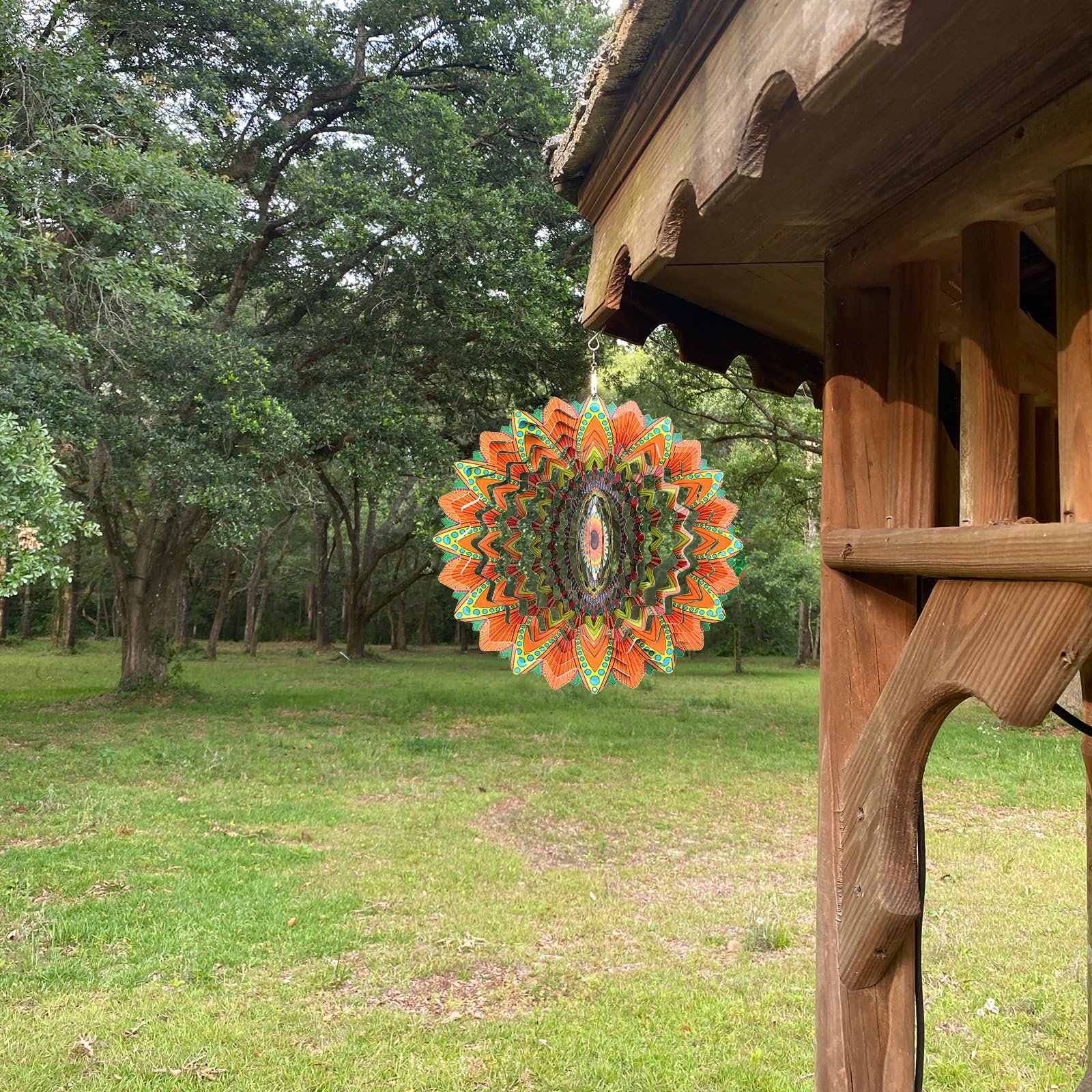 Sinor Wind Spinner for Outdoor Indoor Garden Yard Lawn, Home Decor Gift Hanging Stainless Steel Spinners 3D Art Sculpture Ornaments Kinetic Decoration -Sunflower