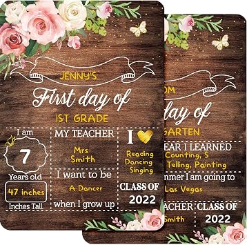 Capoda First and Last Day of School Sign, Double Sided Back to School Board