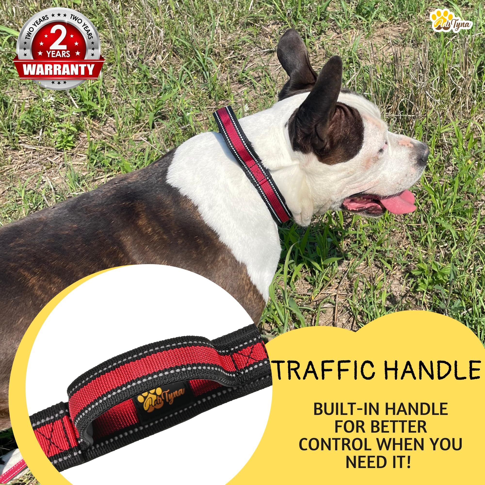 ADITYNA Heavy Duty Dog Collar for Medium Dogs - Medium Dog Collar with Handle - Ultra Comfortable Soft Neoprene Padded