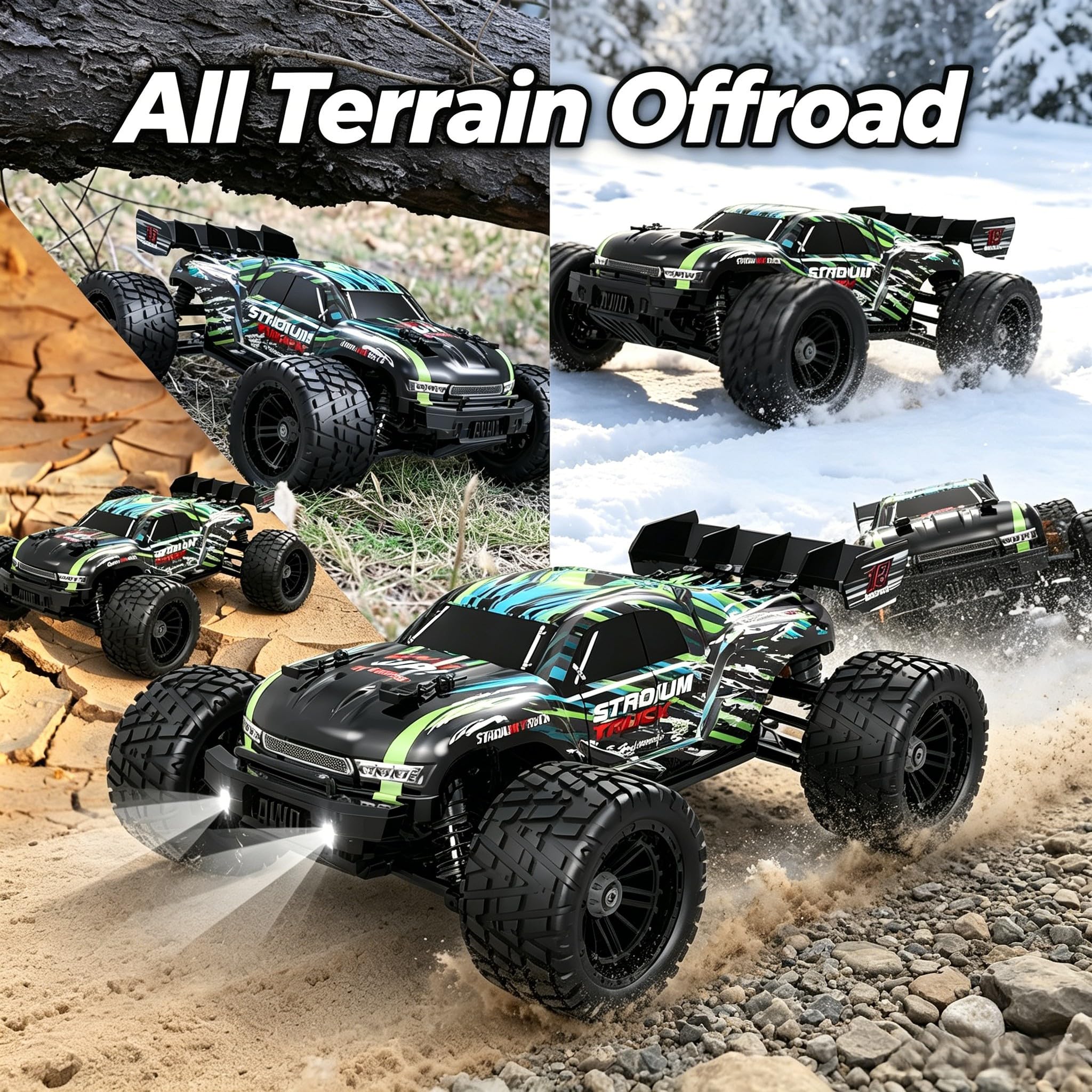 HAIBOXING Ferngesteuertes Auto 18858E, 1/18 Neues Modell 4WD 36+ km/h Hobby Offroad Monstertruck mit 2 Batterien, wasserdichte RC Truggy RTR Geländegängig Spielzeug 35 Minuten Laufzeit