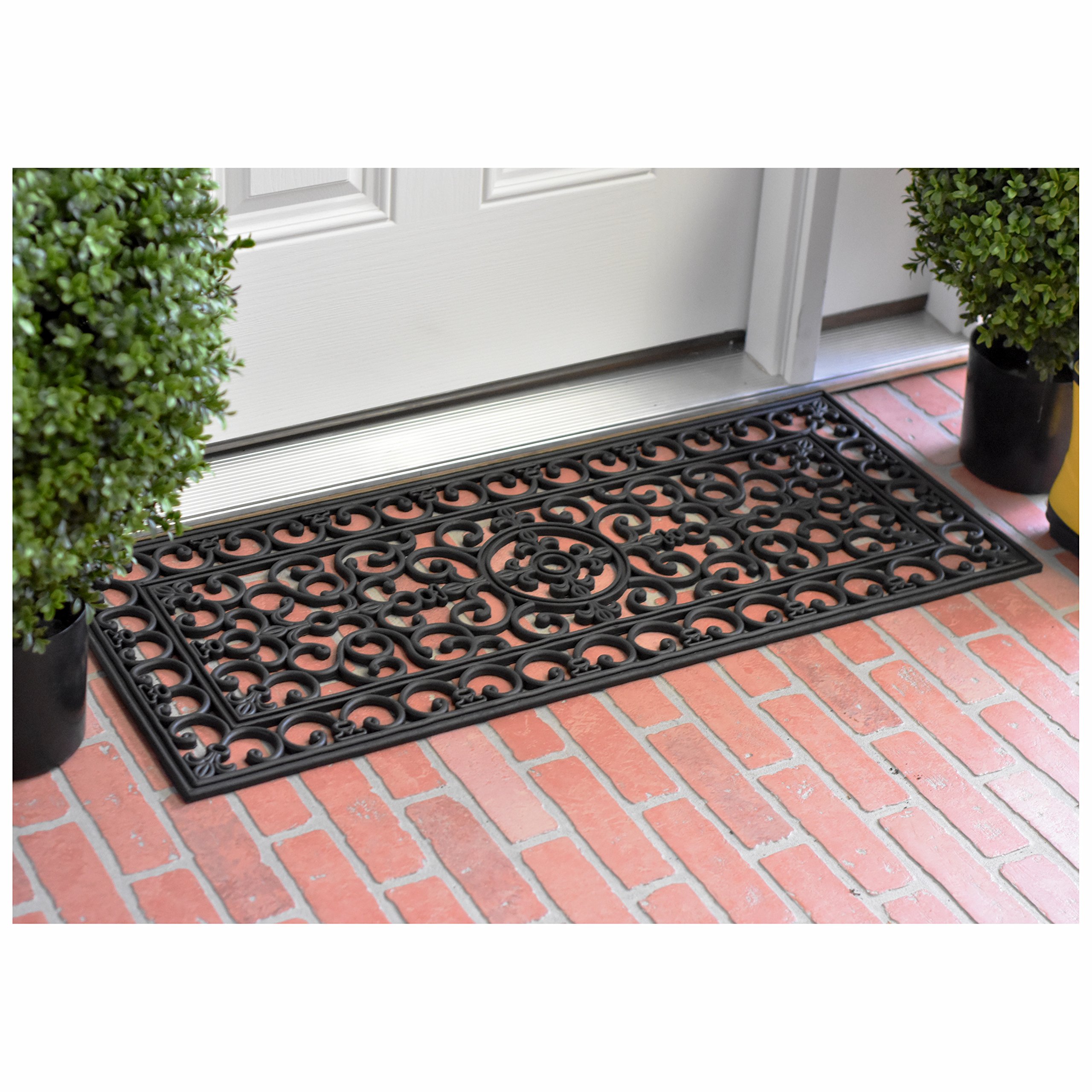 Calloway Mills 900091741 Fleur De Lis Rubber Doormat 1'5 x 3'5