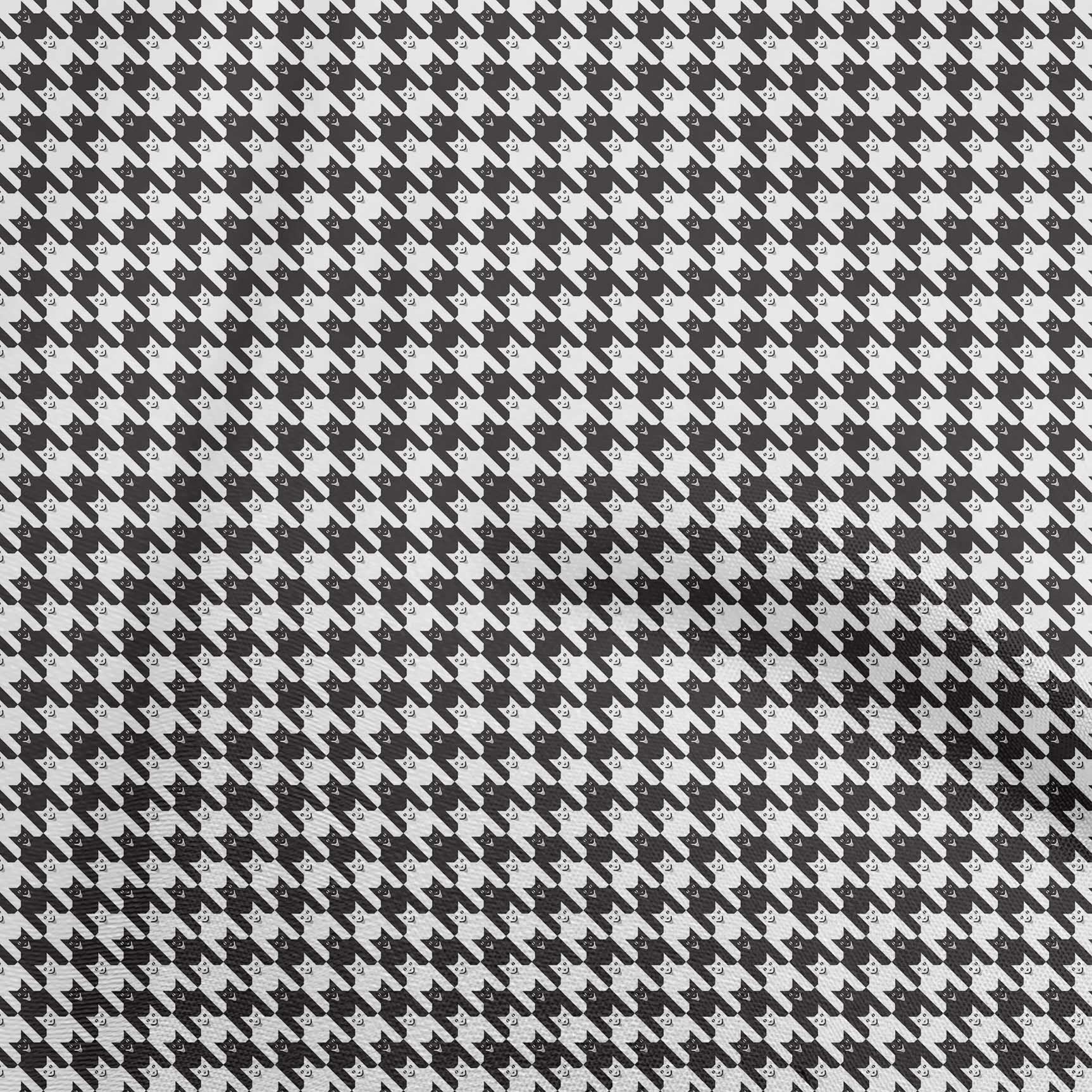 oneOone Cotton Cambric Black Fabric Houndstooth Sewing Craft Projects Fabric Prints By Yard 42 Inch Wide-picture-17