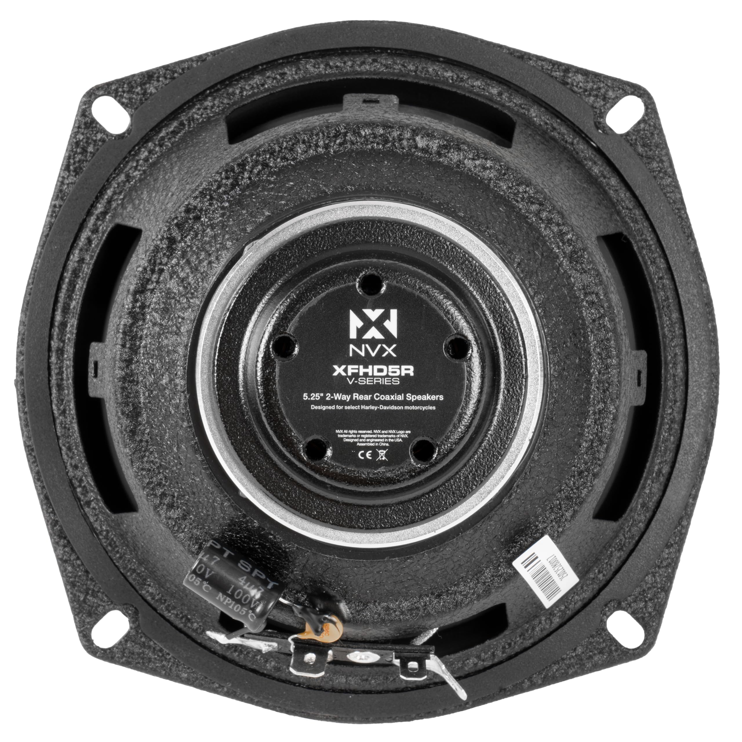 NVX® XFHD5R - Altoparlanti posteriori Tour-Pak per moto, picco da 13,3 cm, 600 W (300 W RMS), 2 Ohm, con tweeter in titanio da 1", impermeabili, aggiornamenti plug-and-play, compatibili con