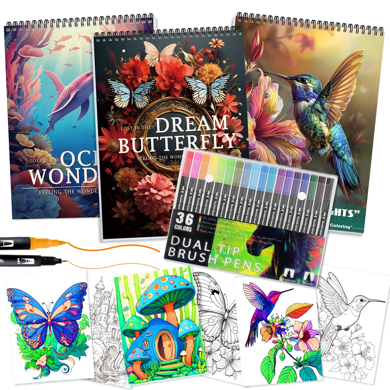 CKMOREL 3-Book Adult Coloring Set