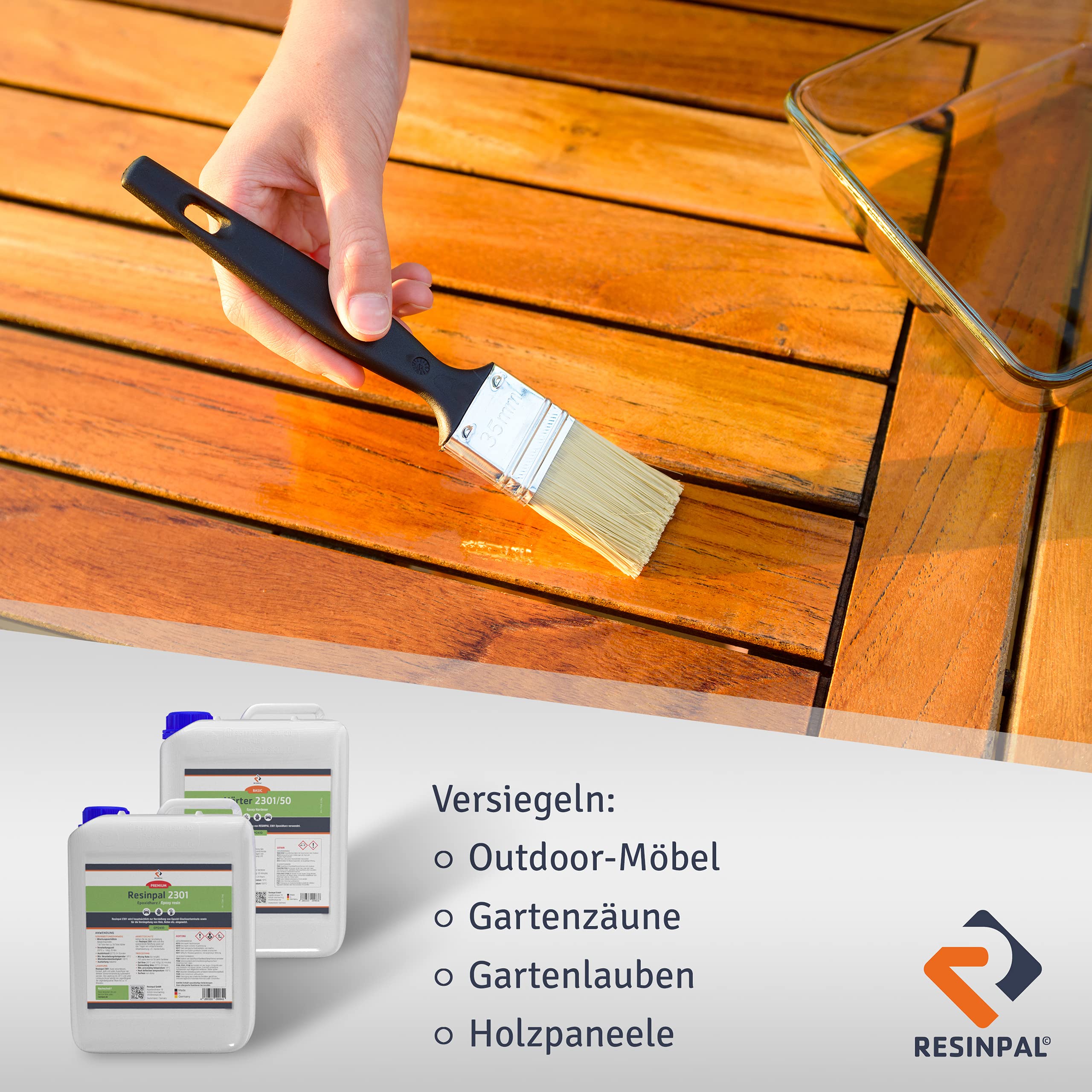 Epoxidharz Resinpal 2301 mit Härter | 15 kg Epoxy Set | Transparent & Glasklar | Zum Laminieren & Gießen | Kunstharz Made in Germany | Komplett für Anfänger & Profis | Direkt vom Hersteller |