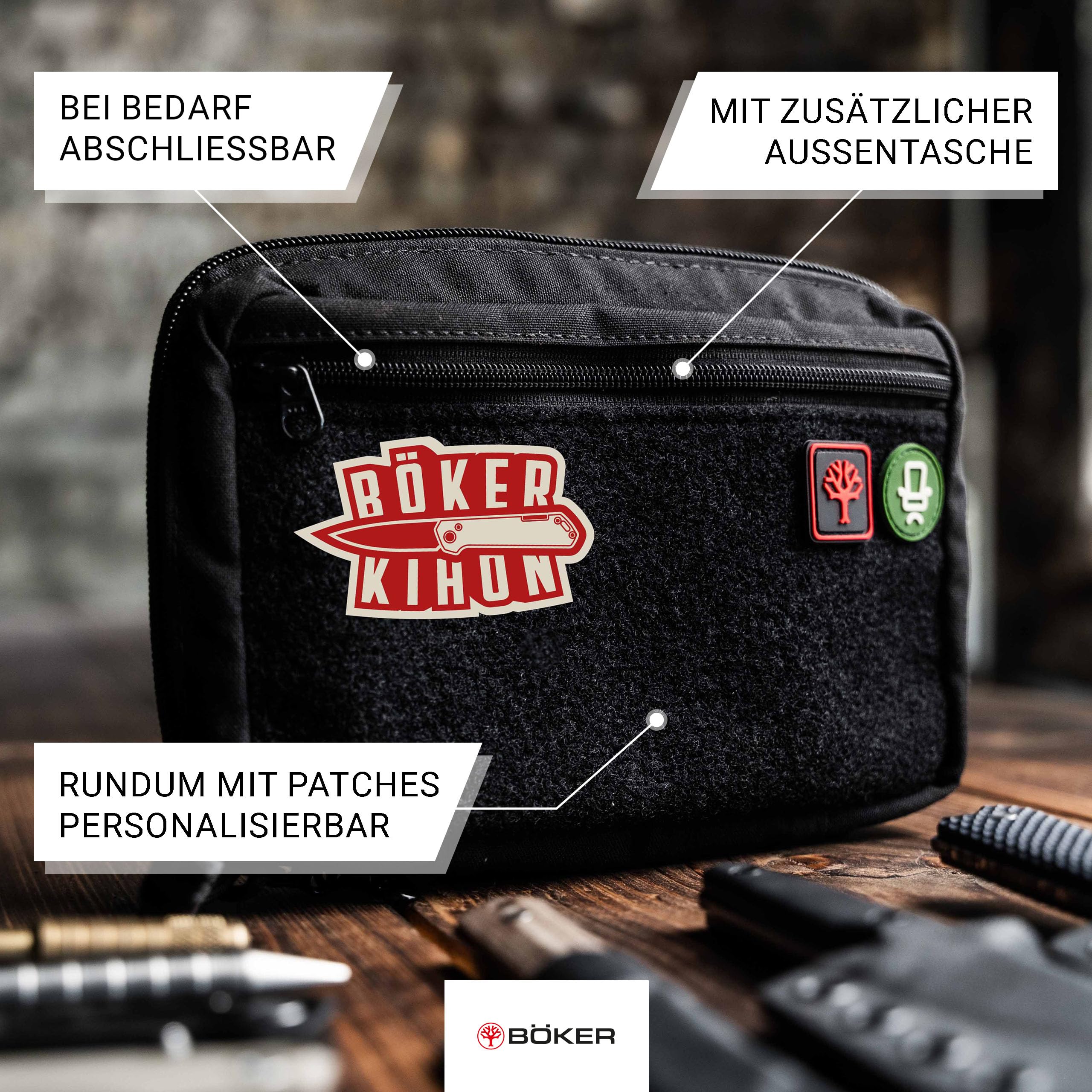 BÖKER Germany Big Burger Pouch EDC Messertasche abschließbar