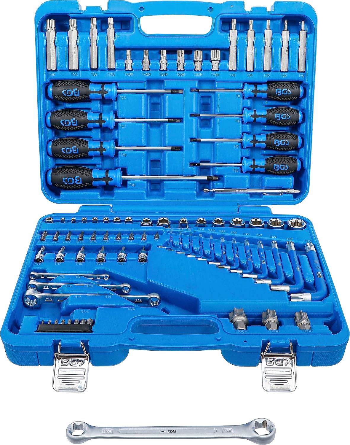 BGS 7849 | Tool Set | 6.3 mm (1/4") + 12.5 mm (1/2") | E-Type/T-Star (for Torx) | 84 pcs.