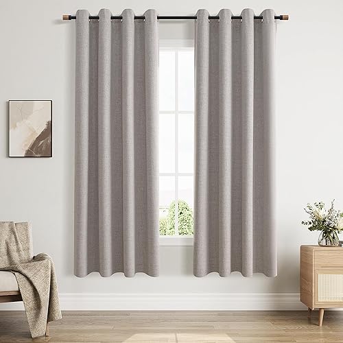 Miniatura 22 de Joywell Cortinas Opacas Totales de Lino Natural de Lino de 84 Pulgadas de Largo, con Ojales Aislamiento Térmico Oscurecimiento de Habitación