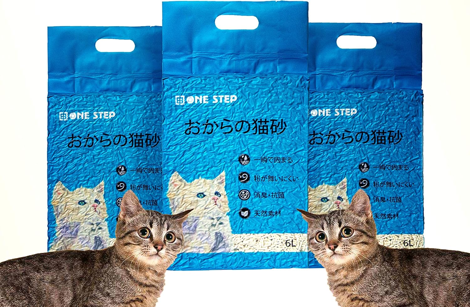 One Step おからの猫砂 6lそいねこ 天然素材 固まる 燃やせる トイレに流せる 真空包装 猫砂 ねこ砂 ネコ砂 しっかり消臭 ほこり飛び散らない消臭 抗菌 環境にやさしい トイレに流れ 円柱タイプ 愛猫間違って食べても大丈夫 1袋 Onestep 猫砂 Amazon