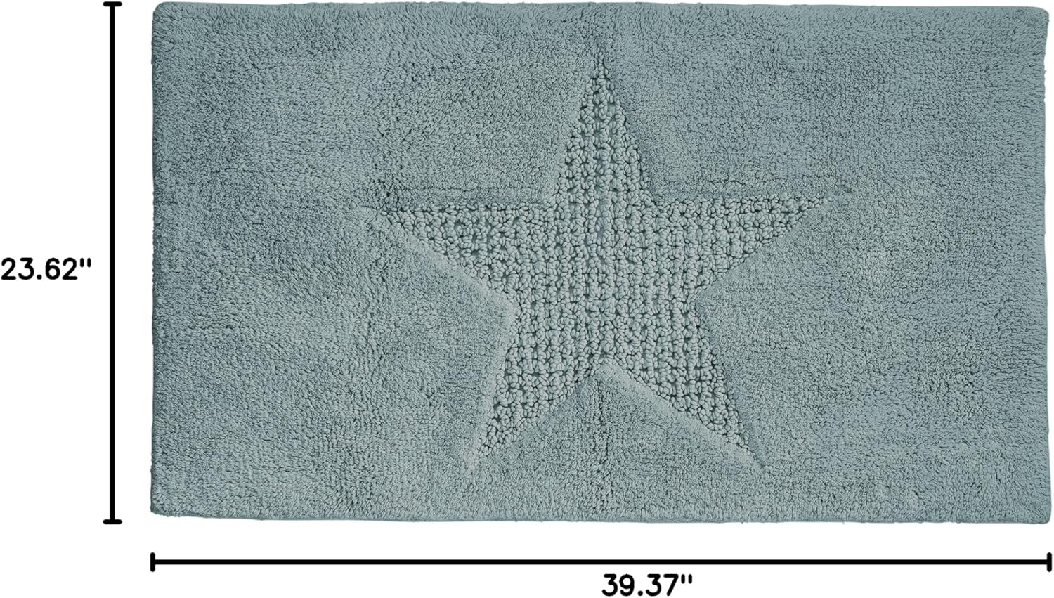 Kecku Bath Mat Lindano, 100% Cotton, Gletschergrau, 100 x 60 x 1 cm