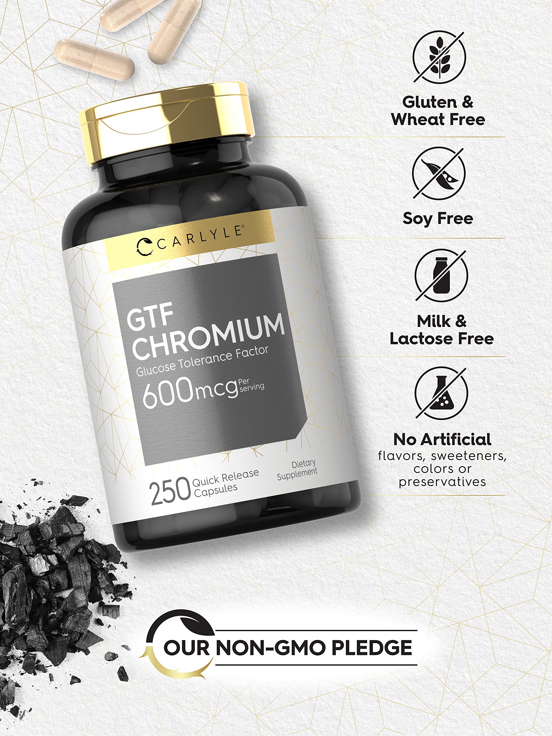 Carlyle GTF Chromium Supplement | 600 mcg | 250 Capsules — Amazon image 5