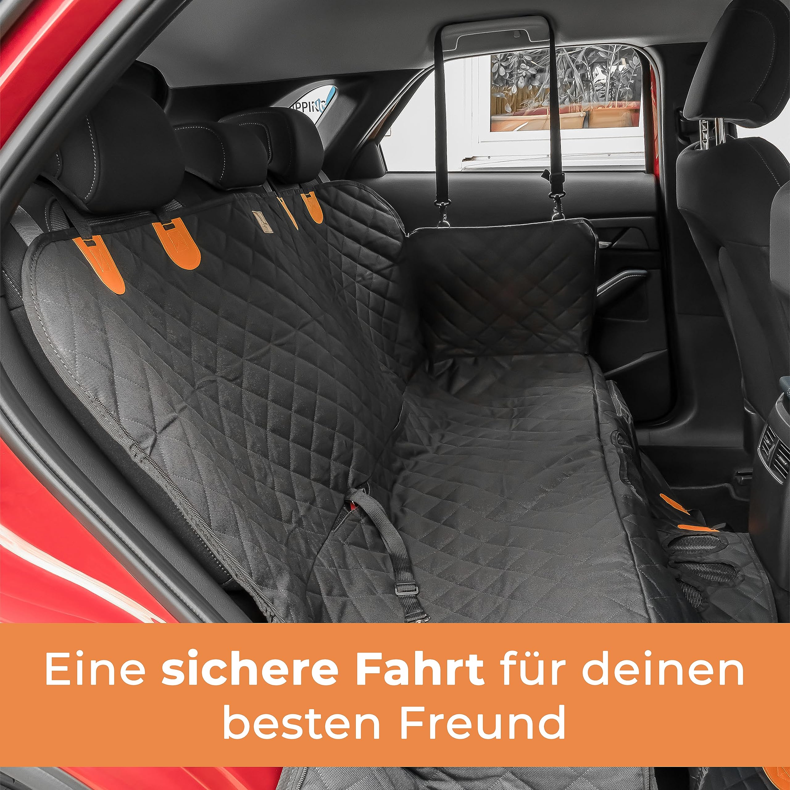 Hundedecke für Auto Rückbank [Premium] Wasserabweisende Autoschondecke für Hunde mit Sichtfenster und Seitenschutz - Pflegeleichte Autodecke Hund Rücksitz Hunde Hundeschutz Auto