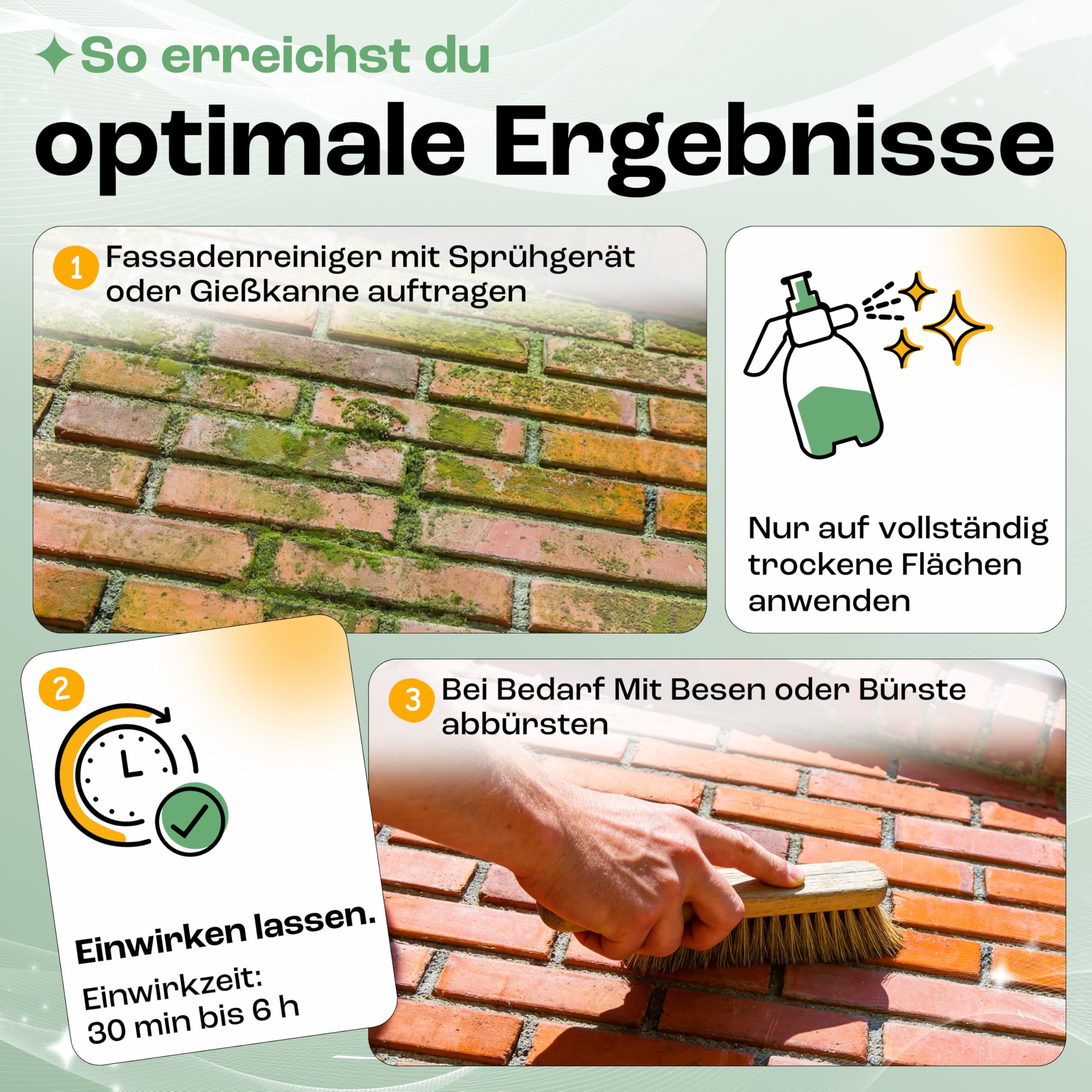 Treufix Fassadenreiniger Konzentrat 5L kraftvoll gegen Algen & Grünbelag | Profi Fassadenreinigung gegen organische Verschmutzungen für Putz, Beton, Klinker Hauswand & mineralische Fassaden