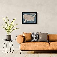 Vista 7 de Póster de mapa de parques y monumentos nacionales de EE. UU., 18 x 24 pulgadas, color marrón y azul pizarra